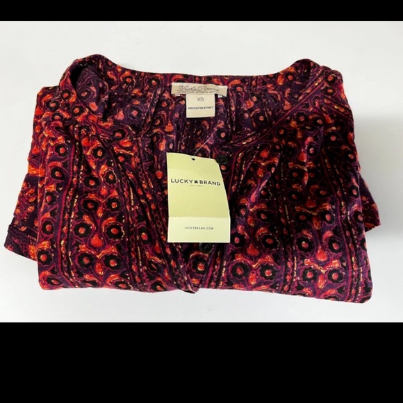 New with Tag Women’s Lucky Brand Paisley Blouse Hot Deal - Picture 11 of 12